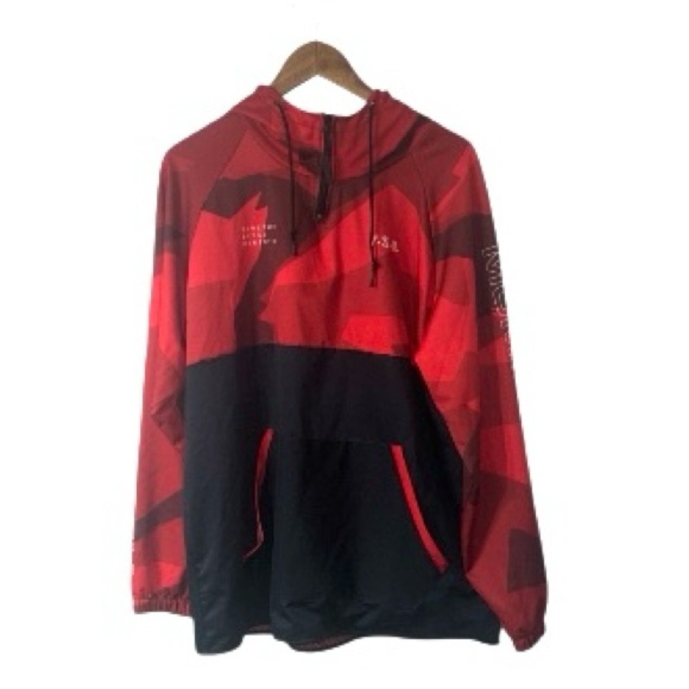 META VSM Momentum Red Black Hoodie Sweatshirt Workout Mens XL Quarter Zip